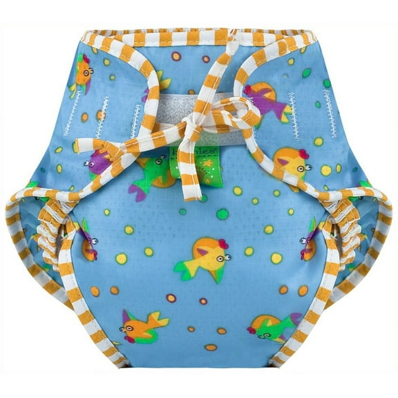 Kushies Baby Unisex Swim Diaper, Goldfish Print, Small