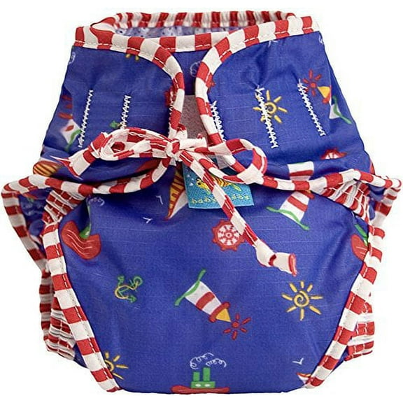 Kushies Baby Unisex Swim Diaper, Small - Blue Solid