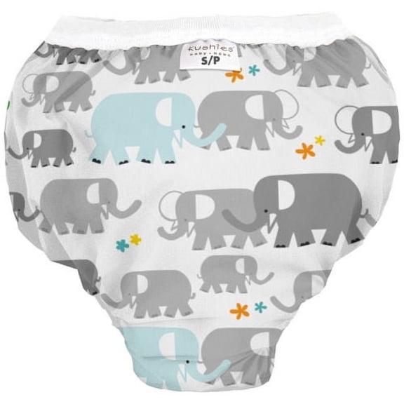 Kushies Baby Waterproof Training Pant (38-44 Pounds), White Elephants, X-Large