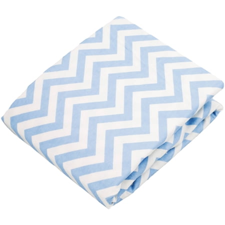 Kushies Bassinet Fitted Flannel Sheet, Chevron Blue