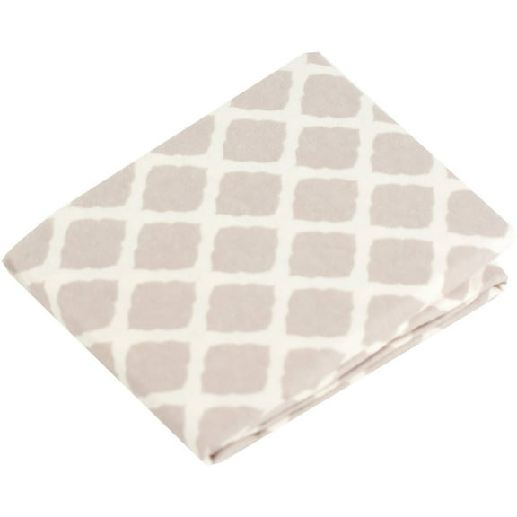 Kushies, Ben and Noa Fitted Bassinet Flannel Sheet, Grey Lattice