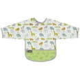thumbnail image 1 of Kushies Cleanbib Art Smock Waterproof Clean Bib w/Pocket & Long Sleeves (12-24 Months, White Little Safari), 1 of 1
