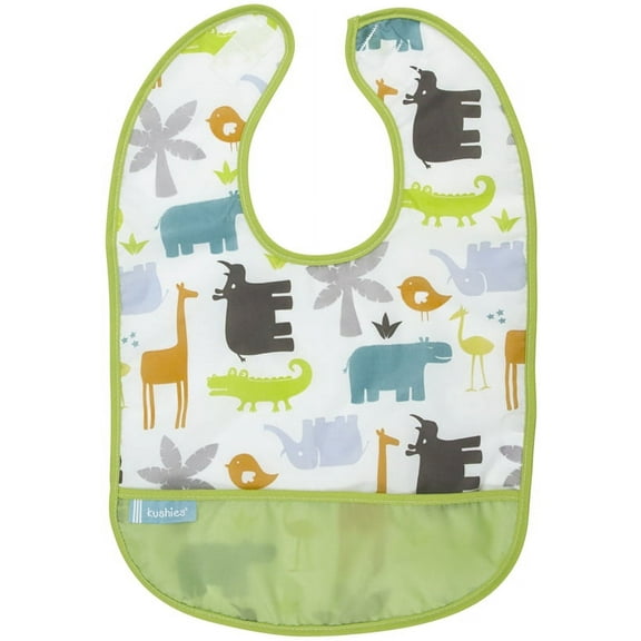 Kushies Cleanbib Infant or Toddler Waterproof Clean Bib with Pocket - K281