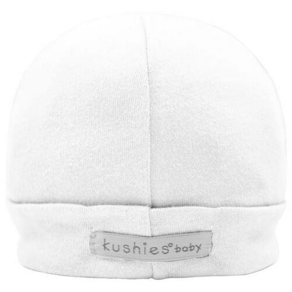 Kushies Cotton Jersey Baby Cap Hat for Boys and Girls (Medium, White)