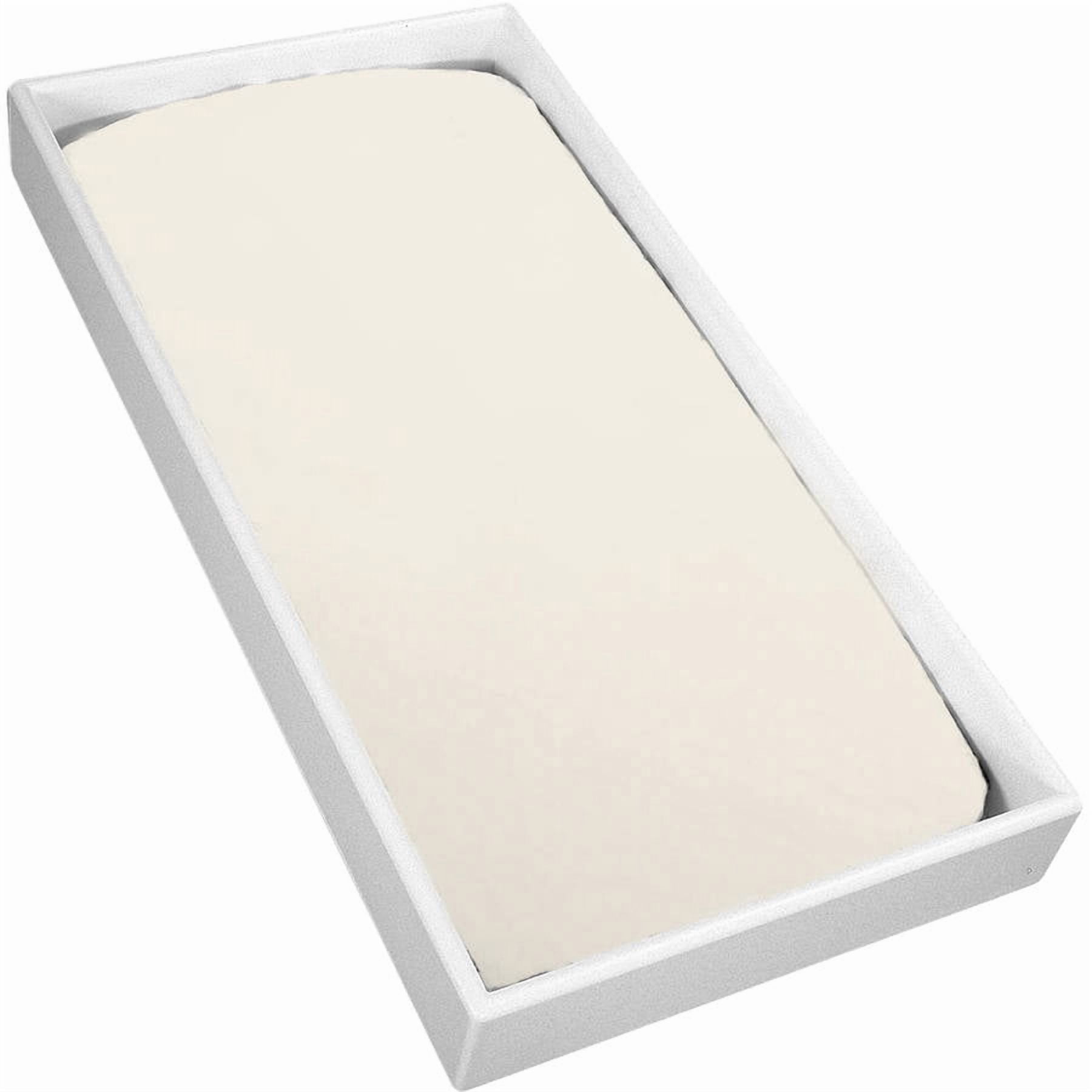 Kushies Organic Fitted Change Pad Sheet with Slits for Safety Straps, Off White