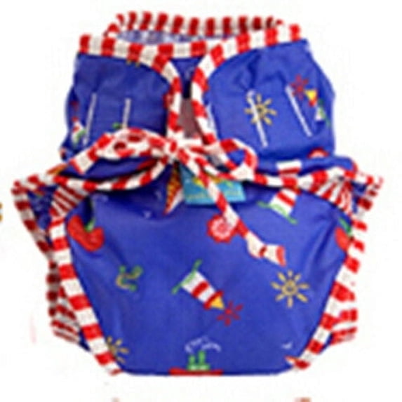 Kushies Reusable Swim Diaper, Sail Boats Print, Medium