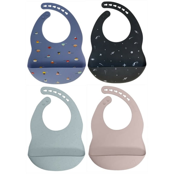 Kushies SiliBib Adjustable Silicone Waterproof Feeding Bib w/Catch Pocket 533566
