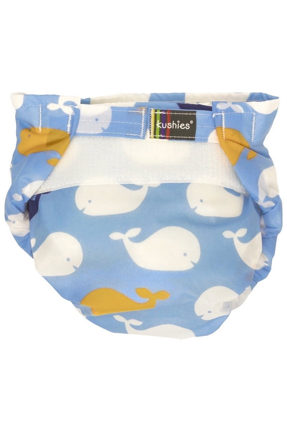 Ultra-Lite All-In-One Form-Fitted Washable Cloth Diapers (Blue Whales, Infant)
