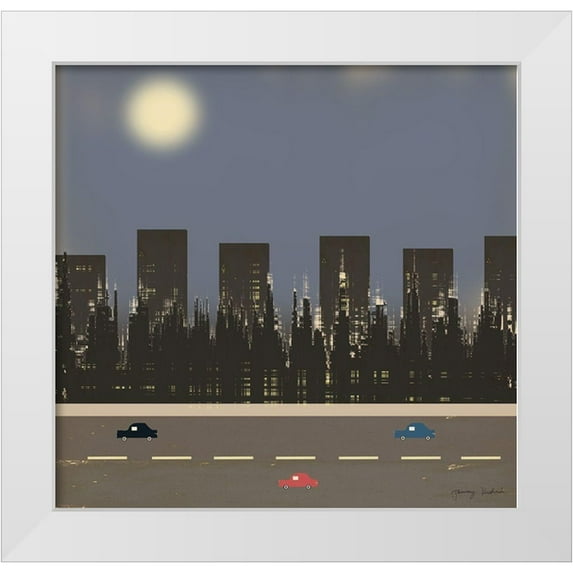 Kushnir, Tammy 21x20 White Modern Wood Framed Museum Art Print Titled - Nightime in the City II