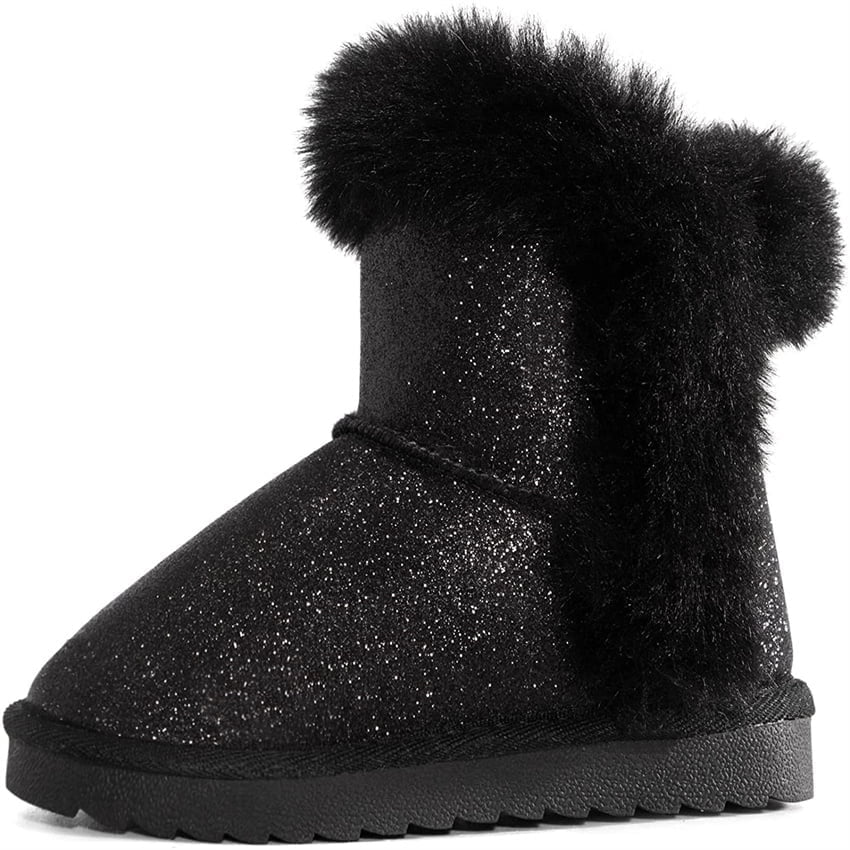 Girls' Snow Boots, Size 2 Big Kid, Black