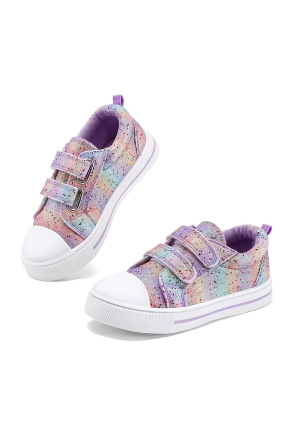 Blue Tie-dye Toddler Shoes Kids Sneakers with Cartoon Dual Hook and Loops 8M For Girls