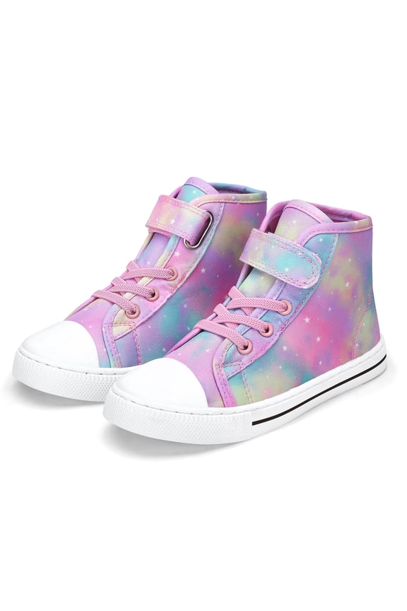 Colorful Toddler High Top Girls Sneakers Kids Walking Shoes 1M