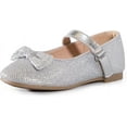 thumbnail image 1 of Kushyshoo Girl's Silver Glitter Ballet Flats Soft Mary Jane Dress Party Shoes Non-Slip 11M, 1 of 7