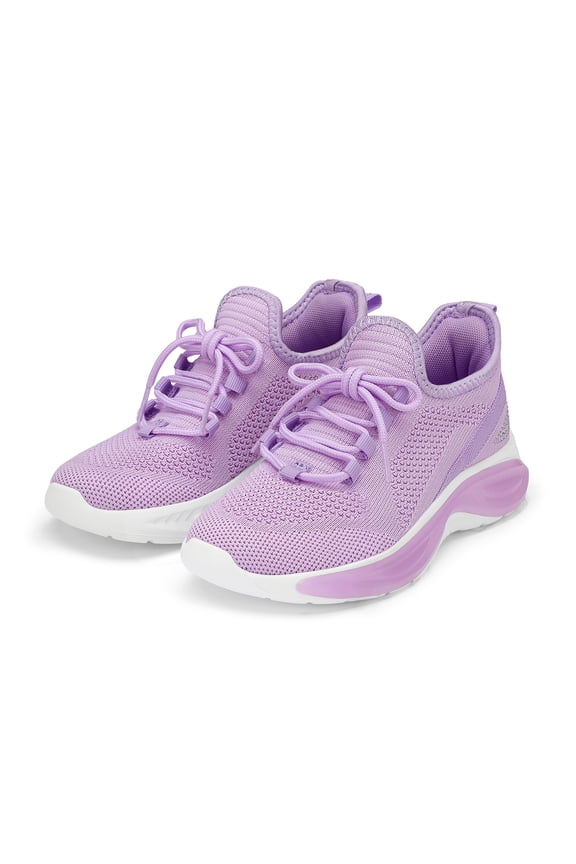 Girls Lightweight Sneakers Kids Breathable Lace-up Athletic Running Shoes Big Kids Walking Shoes Purple Size 2