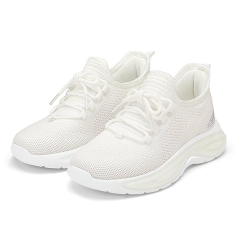 Girls Lightweight Sneakers Kids Breathable Lace-up Athletic Running Shoes Big Kids Walking Shoes White Size 1