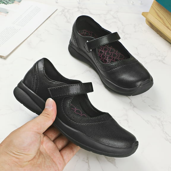 Kushyshoo Girls Mary Jane Flats Kids Lightweight Fall And Spring Toddler Uniform Shoes For School Days Size 10