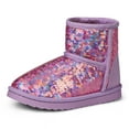 thumbnail image 1 of Kushyshoo Girls Snow Boot Light Purple Sparkle Sequins Winter Boots Lightweight for Big Kids Size 4, 1 of 7