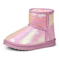 thumbnail image 1 of Kushyshoo Girls Snow Boot Pink Sparkle Sequins Winter Boots Lightweight for Big Kids Size 4, 1 of 8