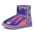 thumbnail image 1 of Kushyshoo Girls Snow Boot Purple Sparkle Sequins Winter Boots Lightweight for Big Kids Size 3, 1 of 8