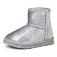 thumbnail image 1 of Kushyshoo Girls Snow Boot Silver Sparkle Sequins Winter Boots Lightweight for Big Kids Size 1, 1 of 8