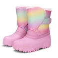 thumbnail image 1 of Kushyshoo Girls Snow Boots with Faux Fur Lining Pink Rainbow Warm Winter Shoes for Kids Size 13, 1 of 8