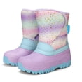 thumbnail image 1 of Kushyshoo Girls Snow Boots with Faux Fur Lining Purple Rainbow Warm Winter Shoes for Kids Size 10, 1 of 8