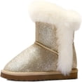 thumbnail image 1 of Kushyshoo Golden Girls Snow Boots Warm Faux Fur Lined Glitter Strap Winter Shoes Lightweight with Hook-and-loop Size 13M, 1 of 6