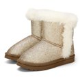 thumbnail image 1 of Kushyshoo Golden Girls Snow Boots Warm Faux Fur Lined Glitter Strap Winter Shoes Lightweight with Hook-and-loop Size 2M, 1 of 6
