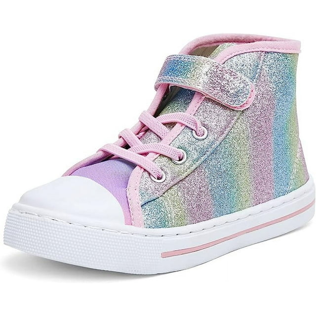 Kushyshoo Gradient Glitter Toddler High Top Girls Sneakers Kids Walking