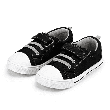Kushyshoo Kids Canvas Shoes Black Casual Children Sneaker Size 7 Toddler Boys