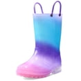 thumbnail image 1 of Kushyshoo Kids Blue Purple Glitter Light up Rain Boots Size 3 Big Girls, 1 of 5