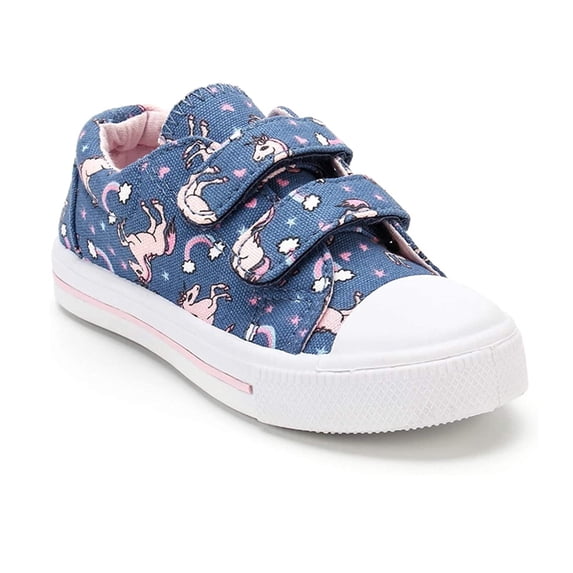 Kushyshoo Kids Blue Unicorn Casual Canvas Shoe Size 11 Todder Girl