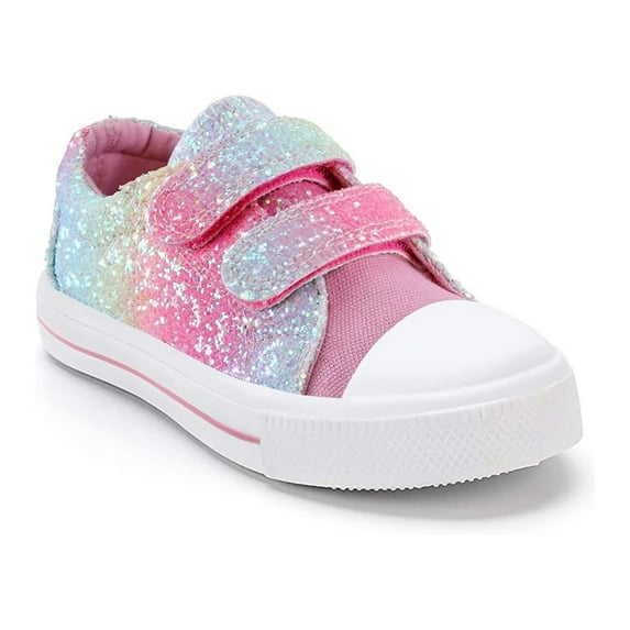 Kushyshoo Kids Canvas Shoes Colorful Glitter Children Sneaker Toddler Girls School Shoes Size 12