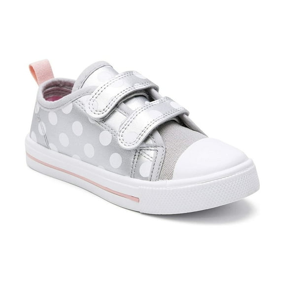 Kushyshoo Kids Canvas Shoes Silver Dots Size 12 Toddler Girl