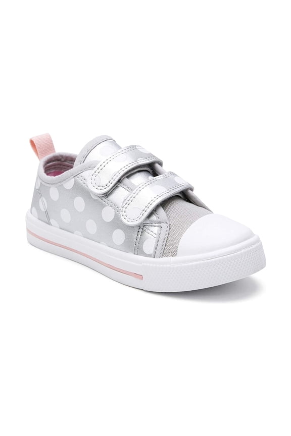 Kids Canvas Shoes Silver Dots Size 5 Toddler Girl