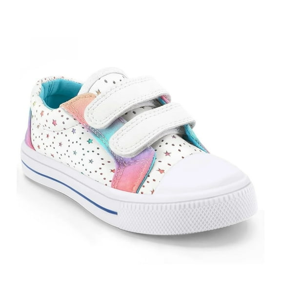 Kushyshoo Kids Canvas Shoes White Stars Children Sneaker Toddler Girls School Shoes Size 5