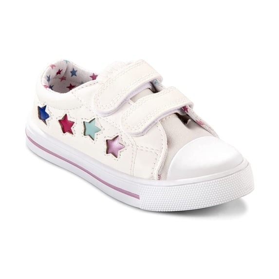 Kushyshoo Kids Canvas Shoes White Stars Size 7 Toddler Girl