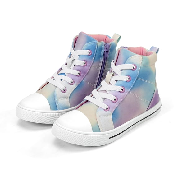 Kushyshoo Kids Canvas Sneakers Color Gradient High-Top Children Walking Shoes 12M