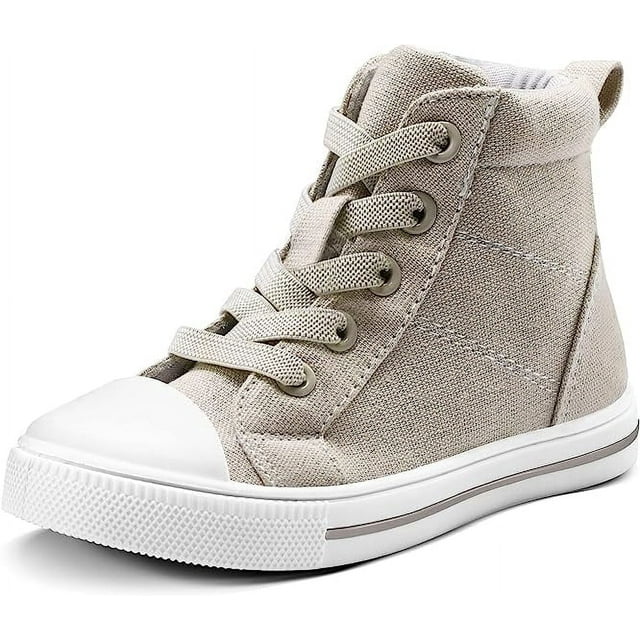 Kushyshoo Kids Canvas Sneakers Gray HighTop Children Walking Shoes 9M