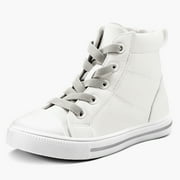 K KOMFORME Kushyshoo Kids Canvas Sneakers White High-Top Children Walking Shoes 3M