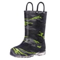 thumbnail image 1 of Kushyshoo Kids Light up Rain Boot Black Yellow Glitter Little Girls Shoes Size 2, 1 of 6