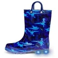 thumbnail image 1 of Kushyshoo Kids Light up Rain Boot Blue Dinosaur Toddler Boys Shoes Size 2, 1 of 7