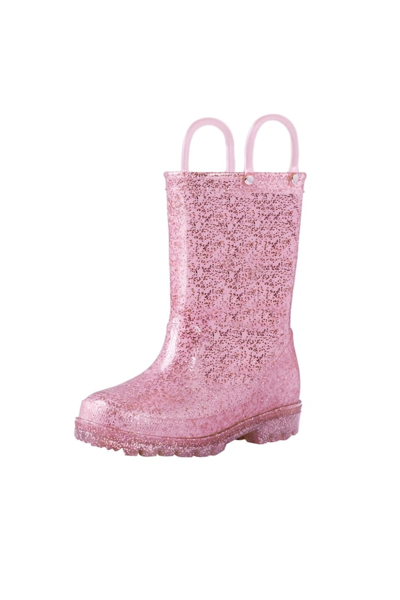 Kids Pink Glitter Light up Rain Boot Size 3 Toddler Girl
