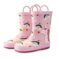 thumbnail image 1 of Kushyshoo Kids Rain Boots Uniorn Life Waterproof Printed Rubber Boots with Handles Size 8 Toddler Rain Boots, 1 of 5