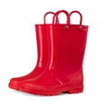 thumbnail image 1 of Kushyshoo Kids Rain Boots for Girls Boys Waterproof Rain Shoes with Easy On Handless Red Solid Boots Size 2, 1 of 8
