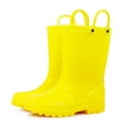 thumbnail image 1 of Kushyshoo Kids Rain Boots for Girls Boys Waterproof Rain Shoes with Easy On Handless Yellow Solid Boots Size 1, 1 of 8