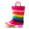 Kushyshoo Kids Rainbow Glitter Light up Rain Boot Size 12 Little Girl