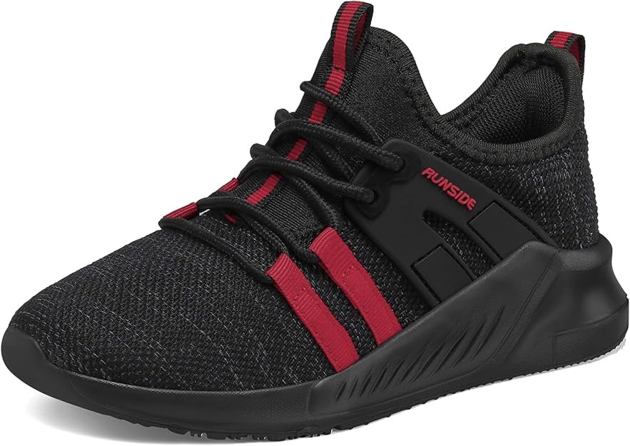 Kushyshoo Kids Sneakers Black Red Running Tennis Athletic Shoes for Girls Size 12 (Little Kid)