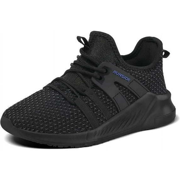 Kushyshoo Kids Sneakers Black Running Tennis Athletic Shoes for Boys Size 1 (Gig Kid)