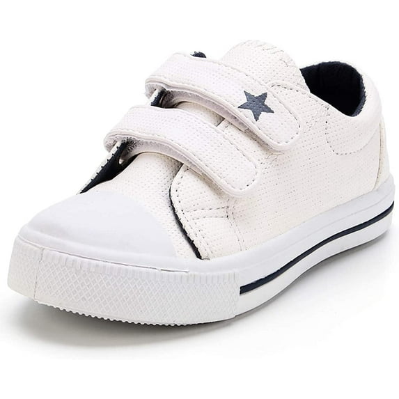 Kushyshoo Kids Sneakers Children Solid White Toddler Boys and Girls Casual Shoes Size 12